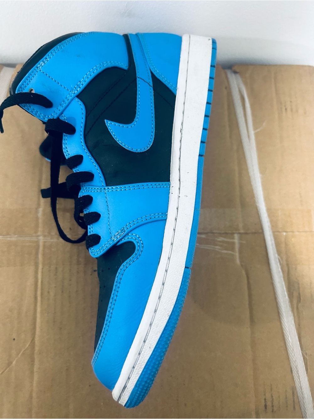 Men's Blue and Black High-Top Sneaker